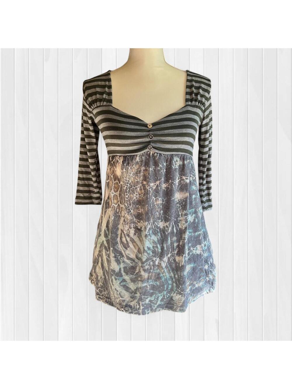 Daytrip Babydoll Y2K Animal Print stripes Indie Sleaze earthy fairy